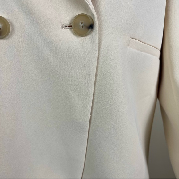 VINCE REVOLVE BEIGE CREPE DOUBLE-BREASTED BLAZER - Picture 4 of 13